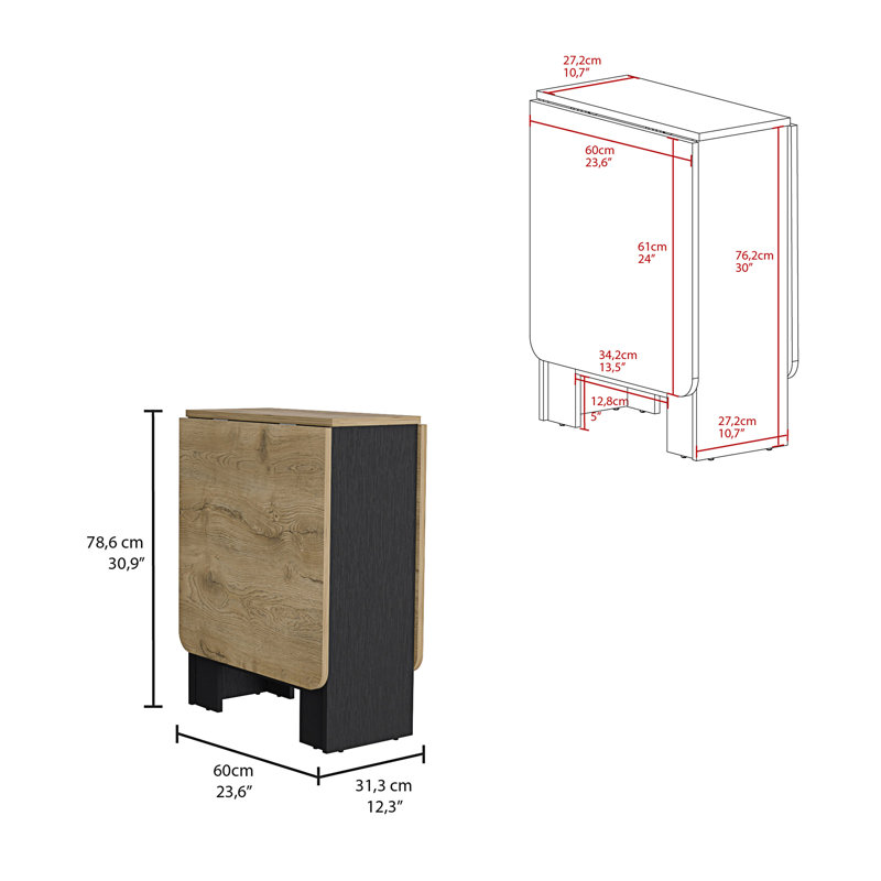 Gateleg Folding Table Space-Saving With Compact Design
