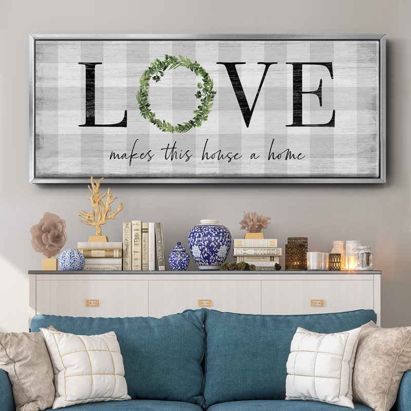 Makes This House A Home- Framed Canvas, 24" H x 60" W
