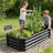 8x4 Ft Galvanized Steel Raised Garden Bed Kit - 1ft High, Outdoor Metal Planter Box for Vegetables, Herbs, Flowers & Plants | Easy Assembly, Rust-Resistant, Durable，set of 5-856242117-856242115