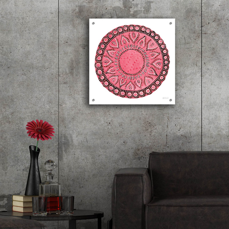 Bungalow Rose «Pink Mandala» par Yvette St. Amant, art mural en verre acrylique, H 12 po x l 12 po x P 0,13 po