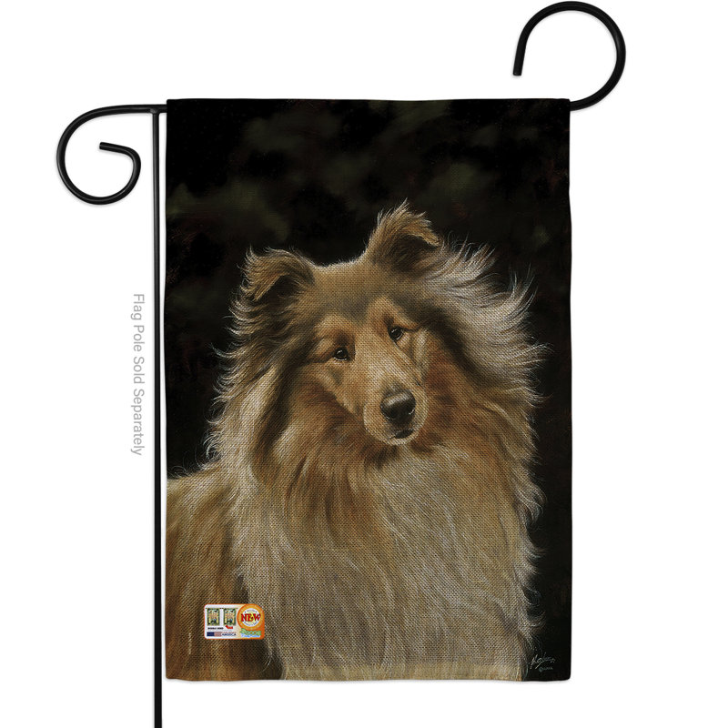 Drapeau de jardin 1' ' 6,5" x 1'1" collie animaux à 2 côtés