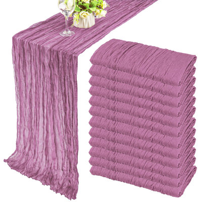 12 Pack 10ft Cheesecloth Table Runner 35x120 Inch Boho Gauze Table Runner Rustic Cheese Cloth Long Romantic Table Runners For Wedding Bridal Shower Birthday Party Table Decor