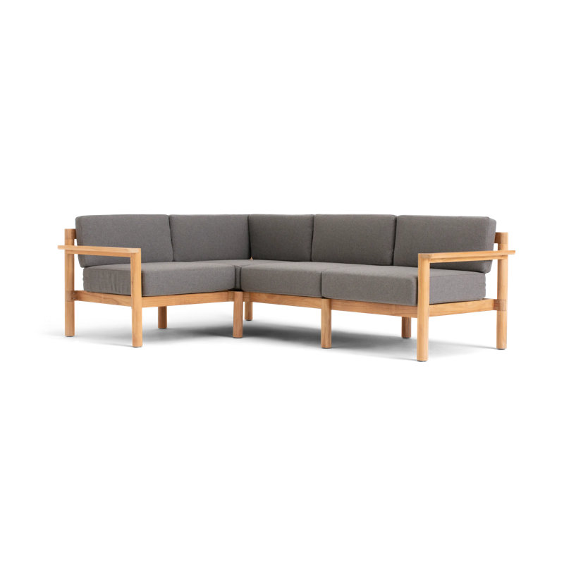Haven 89.25'' Wide Patio Sectional with Sunbrella® Cushions, Sunbrella Greystone