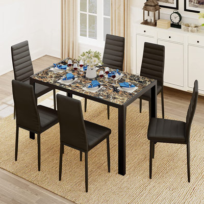 7 - Piece Glass Top Dining Set