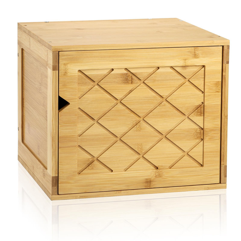 Cube Storage Organizer, Bamboo Cube Bookshelf, Stackable Connect Storage Cube Cubby Organizer With Door, Stackable Cubes Bin