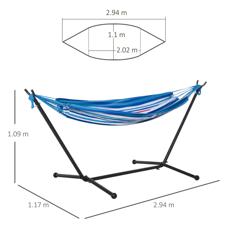 Blandinsville Spreader Bar Hammock with Stand, Red