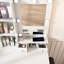 Table de coiffeuse avec miroir, lumières à DEL, prise de courant et support pour sèche-cheveux - Mobilier de chambre à coucher blanc Tiroirs peu encombrants Éclairage à trois modes réglables de style américain pour un rangement facile-131095134