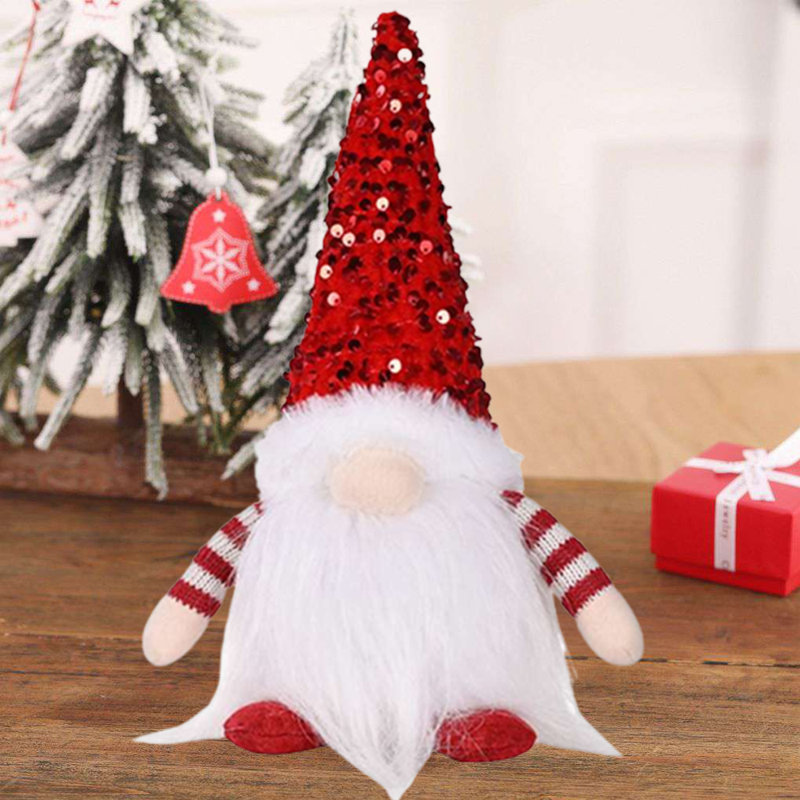 Gnomes de Noël 11,81 po avec peluche, Rouge