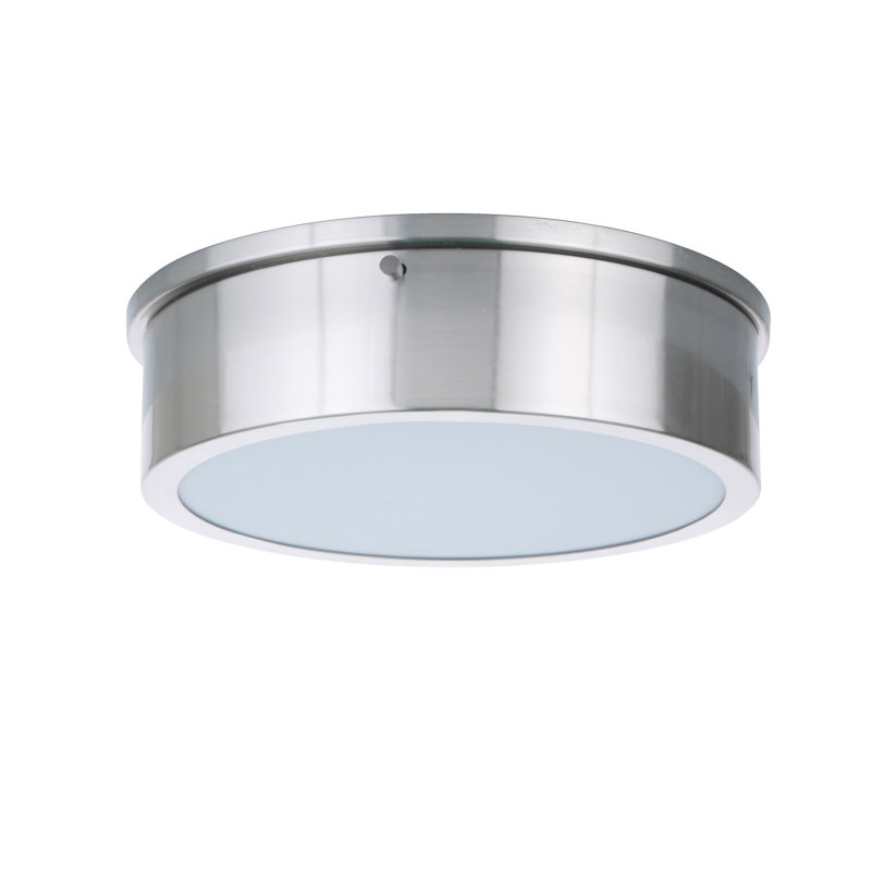 Fenn Acrylic LED Flush Mount, 3" H x 11" W x 11" D, Nickel