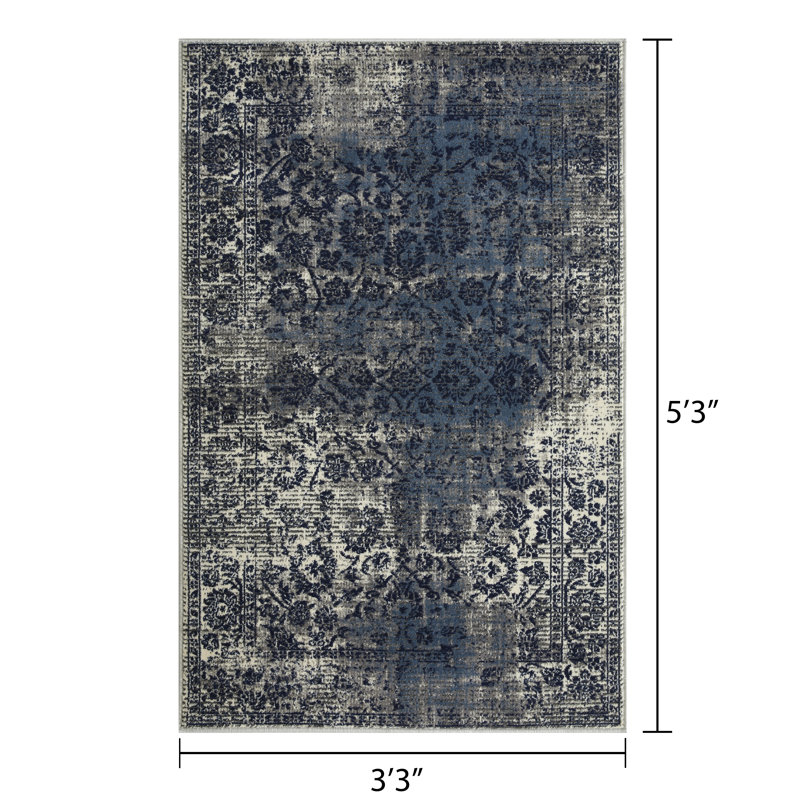 Raashid Floral Indoor Rug, Rectangle 3'3" x 5'3"