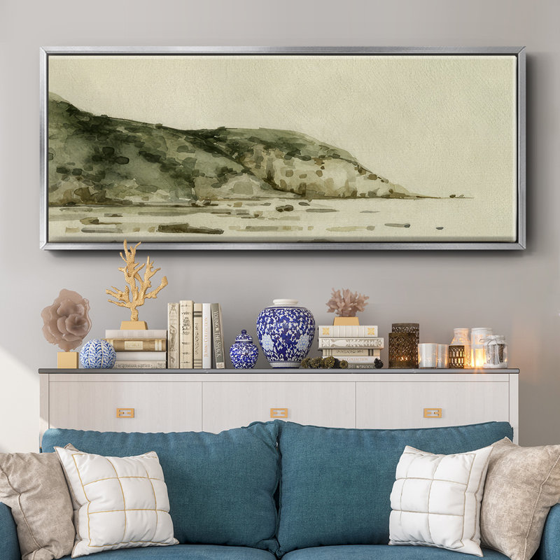 «Distant Shore I», reproduction d'art sur toile, H 24 po x l 60 po x P 1,5 po, Argent