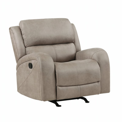 Luxurious Plush Rocker Reclining Chair for Comfortable Living Room Seating and Relaxation, Brown Microfiber Upholstery