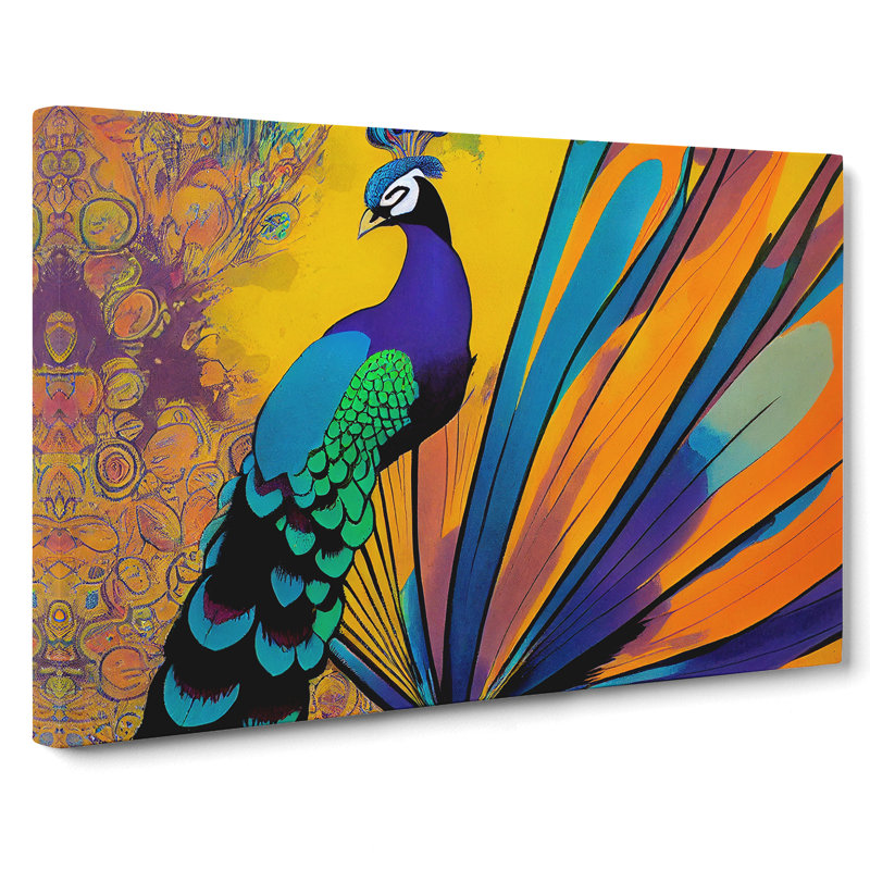 Exclusive Peacock Abstract - Wrapped Canvas Print, 40cm H x 60cm W x 3cm D