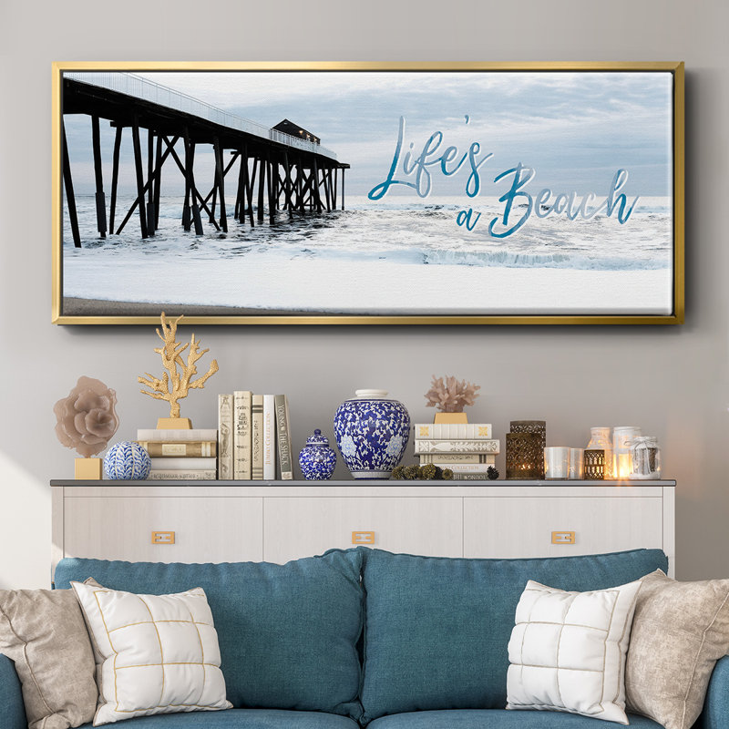 Life's a Beach- Framed Canvas, 20" H x 50" W