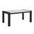 6Pc Dining Set Contemporary Style White Faux Marble Rectangular Table Full Back Upholstered Chairs Bench Light Gray Black Finish Dining Room Wooden Furniture-2056719769