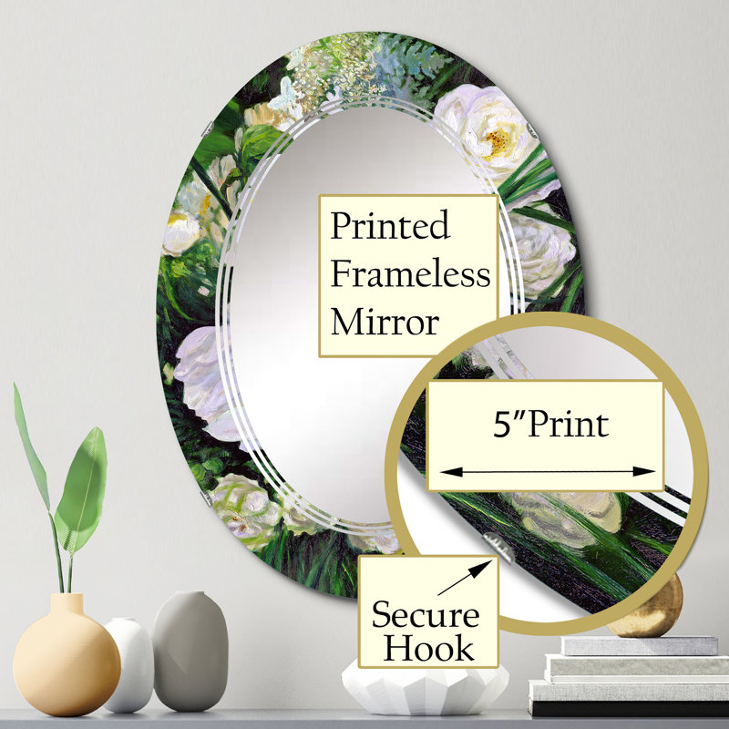Miroir de salle de bain ovale mural, 30 po x 20 po