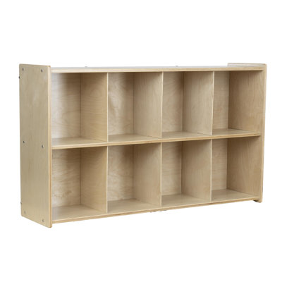 3-Tier Open Shelves Bookcase, 8-Cube Storage Organizer Display Shelf for Montessori, School, 27"H