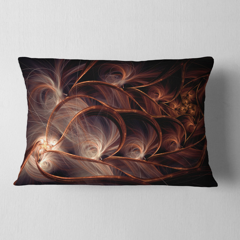 Coussin lombaire floral fractal scintillant