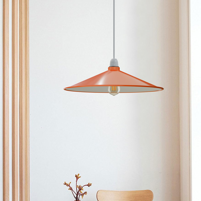 40cm Metal Cone Lamp Shade, Orange
