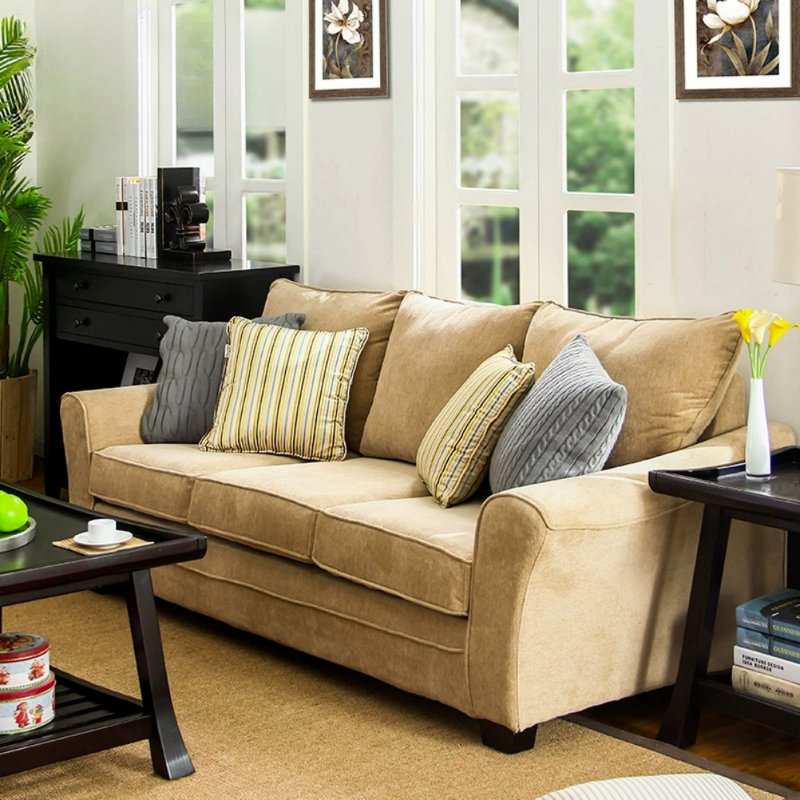 Light Coffee Casual Fabric Sofa