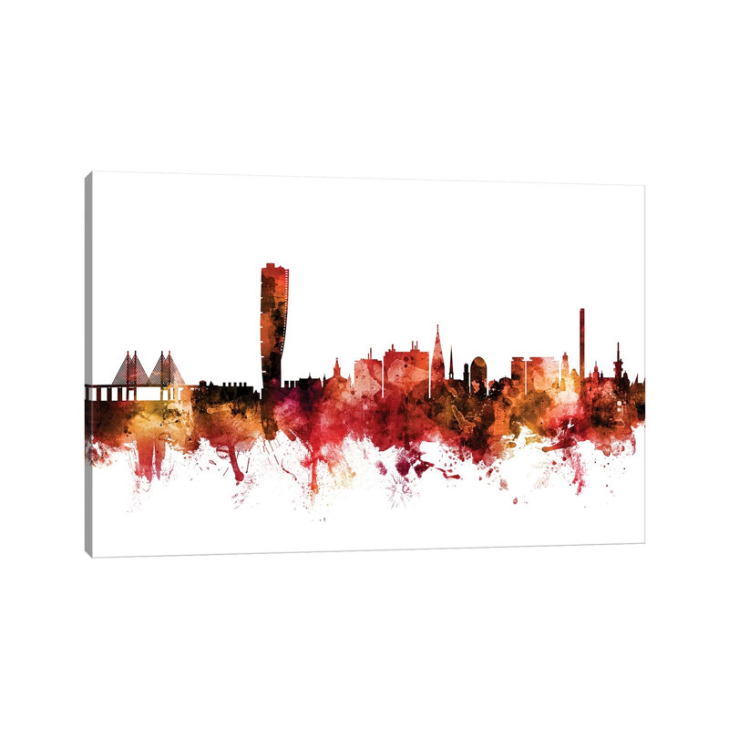 Malmo, Sweden Skyline by Michael Tompsett - 1 Piece Wrapped Canvas Wall Art, 101.6 cm H x 66.04 cm W x 1.91 cm D