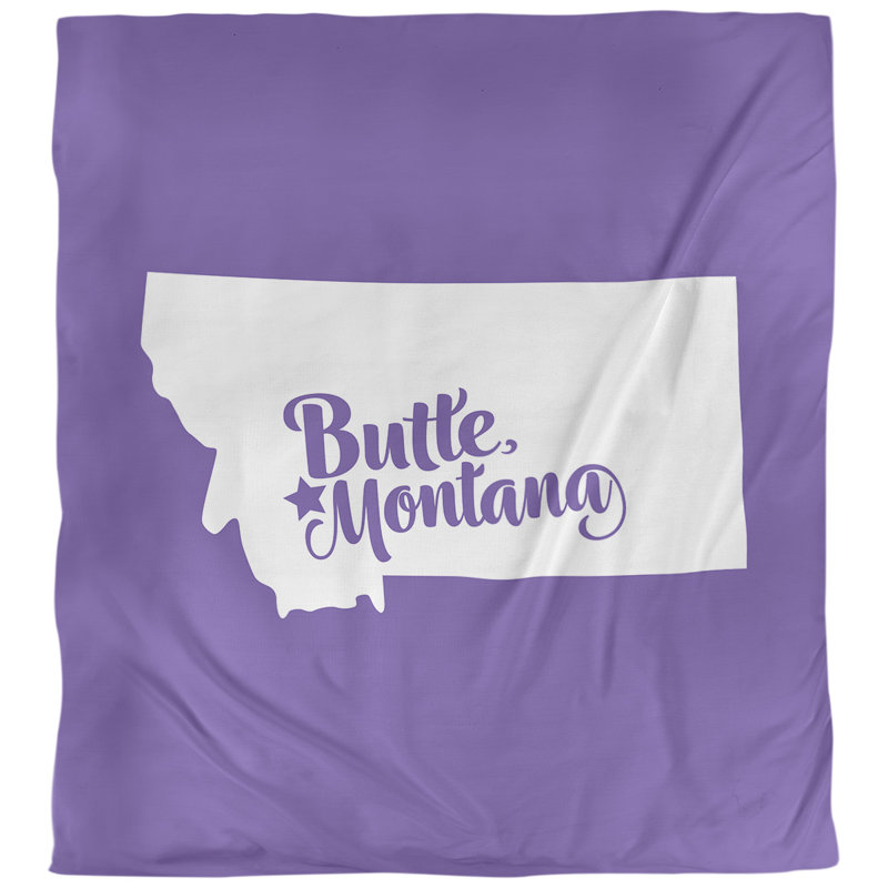 Housse de couette butte montana, Housse de couette pour grand lit, Mauve, Polyester brossé