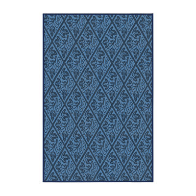 Tapis bleu tissé à la machine