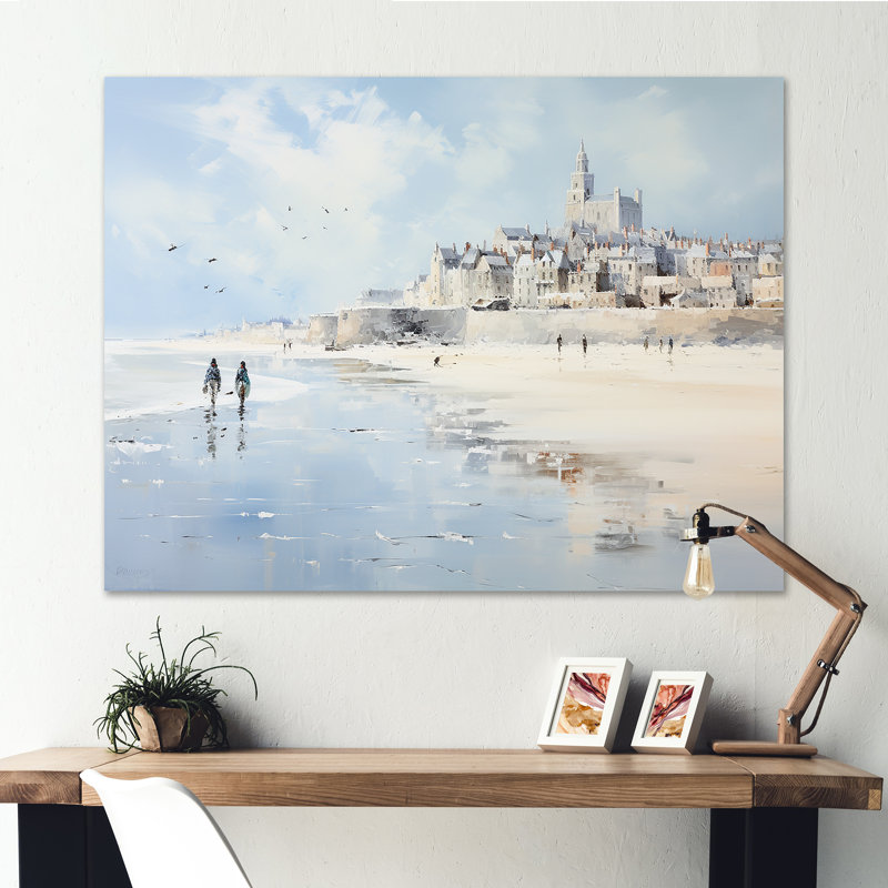 «Normandys Beach In France», reproduction sur toile, Toile tendue, H 12 po x l 20 po x P 1 po