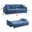 Canapé-lit Haran de 92 po, tissu bleu-1248759971