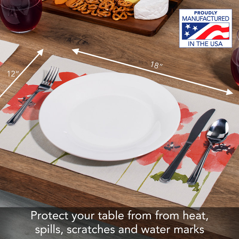 Red Barrel Studio® Anemone Panel 4-Pack Cotton Blend Rectangular Placemats