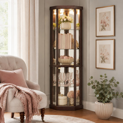 Vitrine en verre avec tablettes réglables Timeless