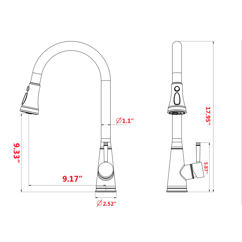 MAXWELL Pull Down Kitchen Faucet