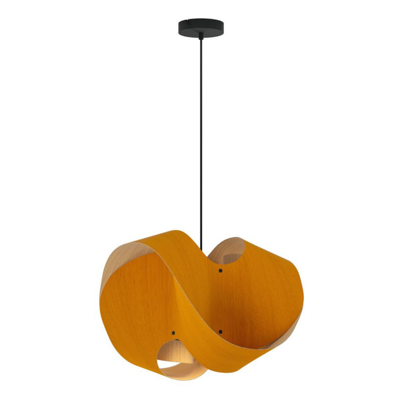 Luminaire suspendu Elvira 50 - Ocre, Ocre / frêne, H 15,4 po x l 19,6 po x P 19,6 po