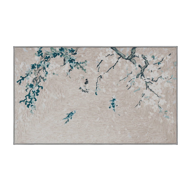 Machine Washable Gray Area Rug, Rectangle 7' x 9'