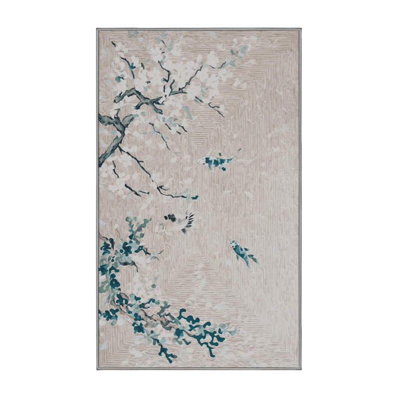 Machine Washable Gray Area Rug, Runner 2' x 5'