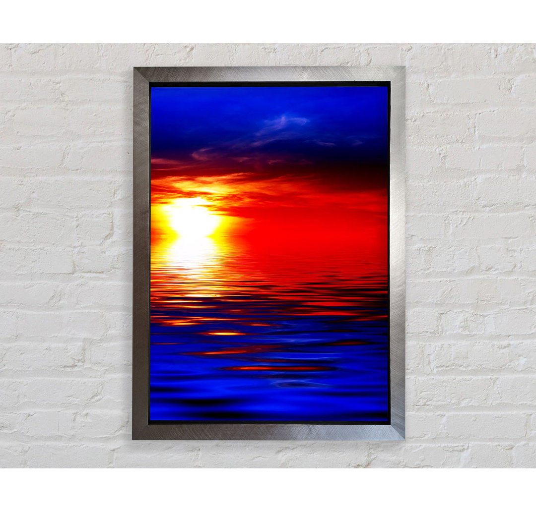 Electric Blue Ocean Sunset - Einzelner Bilderrahmen Kunstdrucke