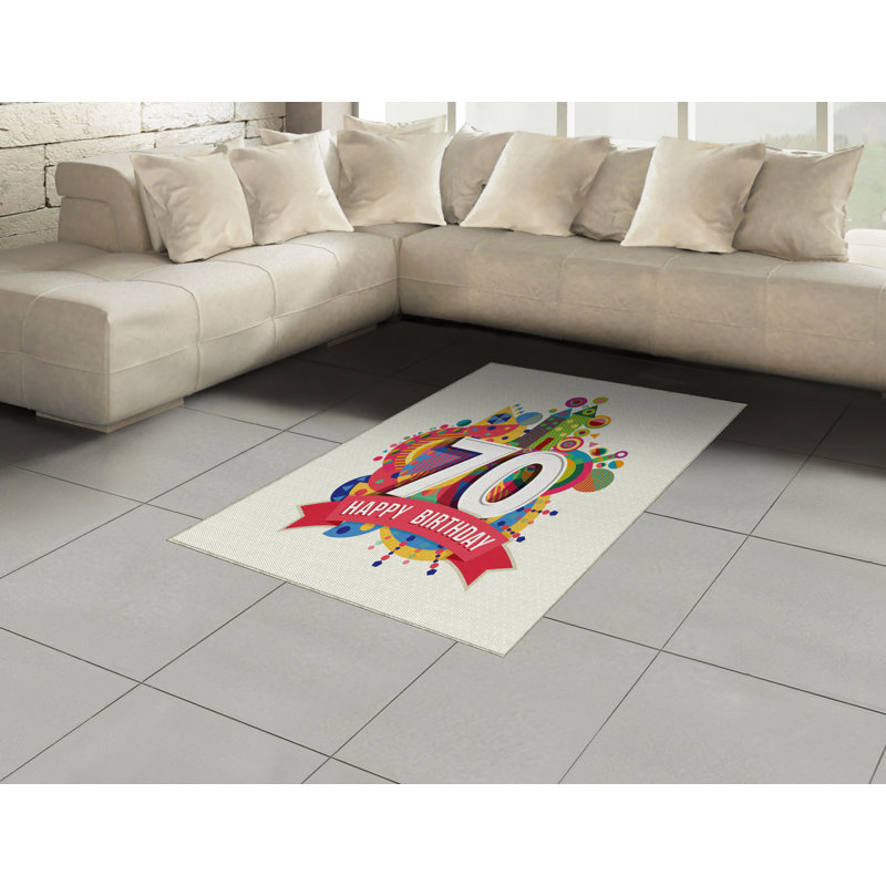 Party High Density Long Fiber Poly Threads Decorative Area Rug Carpet, Rectangle 4' x 5'8"