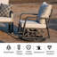 Aluminium, chaises pivotantes en tissu imperméable
