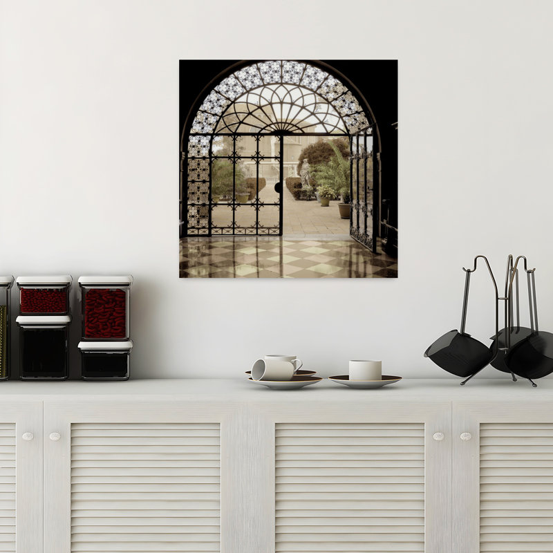 Cour à Venise, art contemporain abstrait, H 18 po x l 18 po