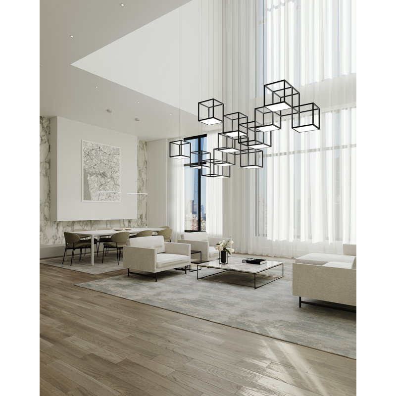 Cubix 12 - Light LED Chandelier, 6