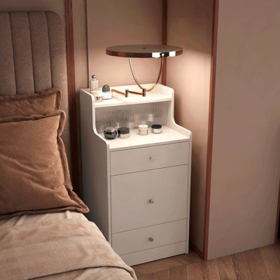 3 In 1 Vanity Desk With Mirror And Light ,Small Makeup Vanity Set With Charging Station, With 2 Drawers And Open Storage Space, With Upholstered Stool, Compact Dressing Table Writing Desk For Small Sp