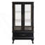 Armoire vitrée lumineuse avec portes en verre et tablettes réglables, armoire à vin 2 portes