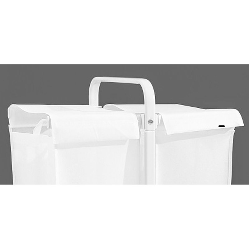 Panier à linge blanc 110 L 2 avec cartes de tri, couvercle en tissu pour les vêtements et le rangement, grand couvercle