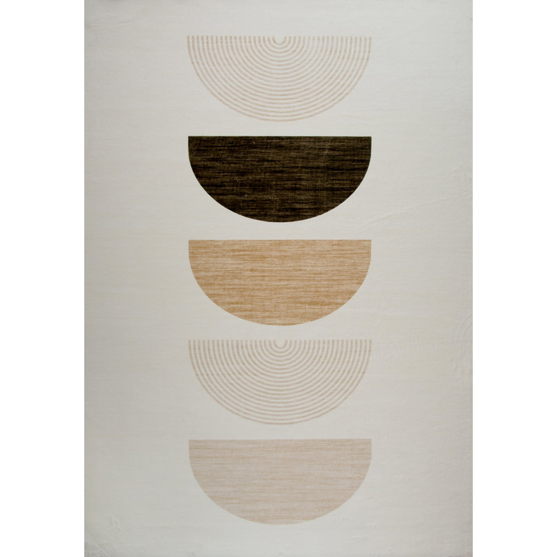 Rug Branch Solis 5' x 8' (5'3" x 7'7") Cream/Beige Geometric Kids Area Rug, Modern, Medium Pile, Stain-Resistant Carpet - Playroom, Nursery, Toy Room and Bedroom