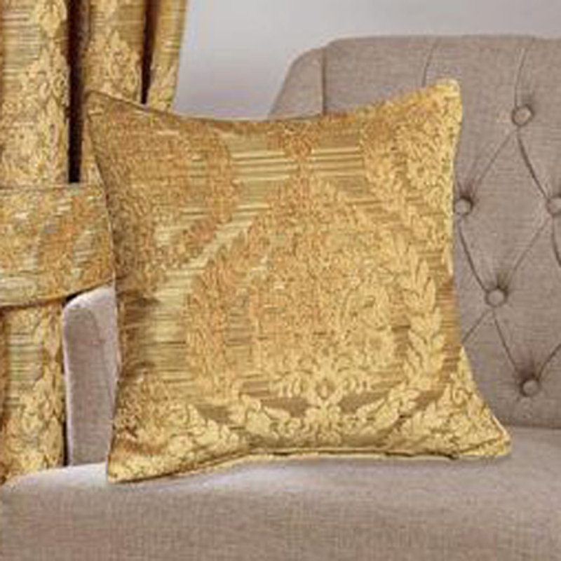 Kevinson Indoor / Outdoor Floral Square Euro Pillow Cover, 45 x 45cm, Gold