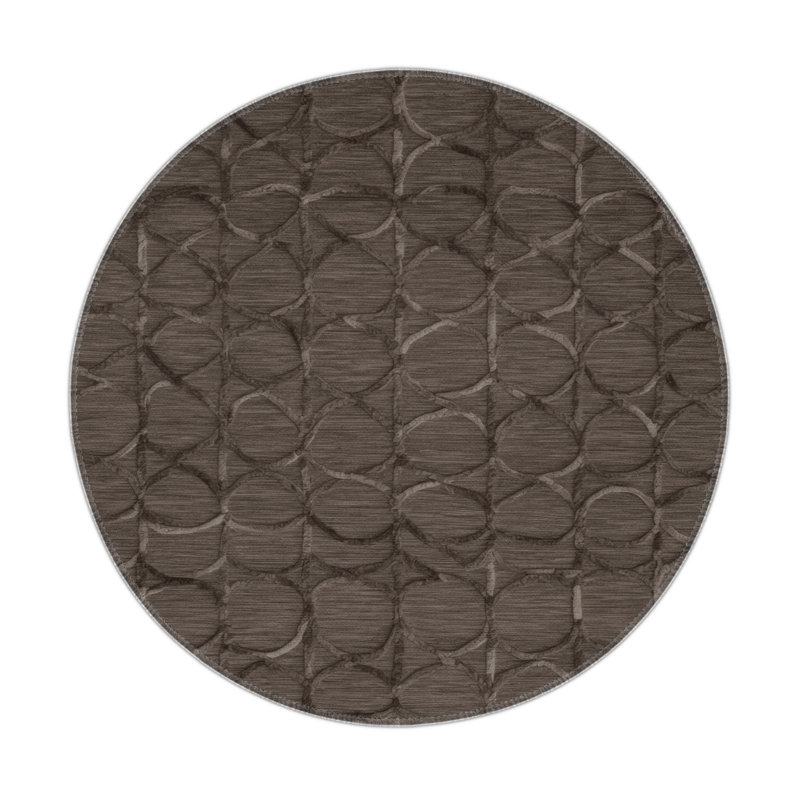 Tapis gris intérieur et extérieur Trellis, Rond 5 pi