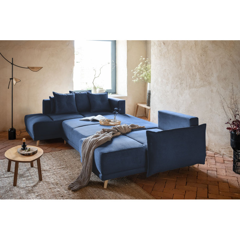 Lazy Lukka 8 Seater Sofa Bed, Left Hand Facing, Blue