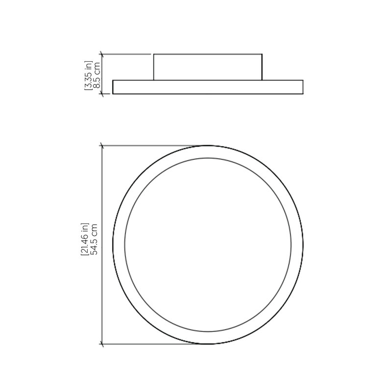 Naiá 1 - Light LED Flush Mount, Imbuia, 2.54" H x 21.26" W x 21.26" D