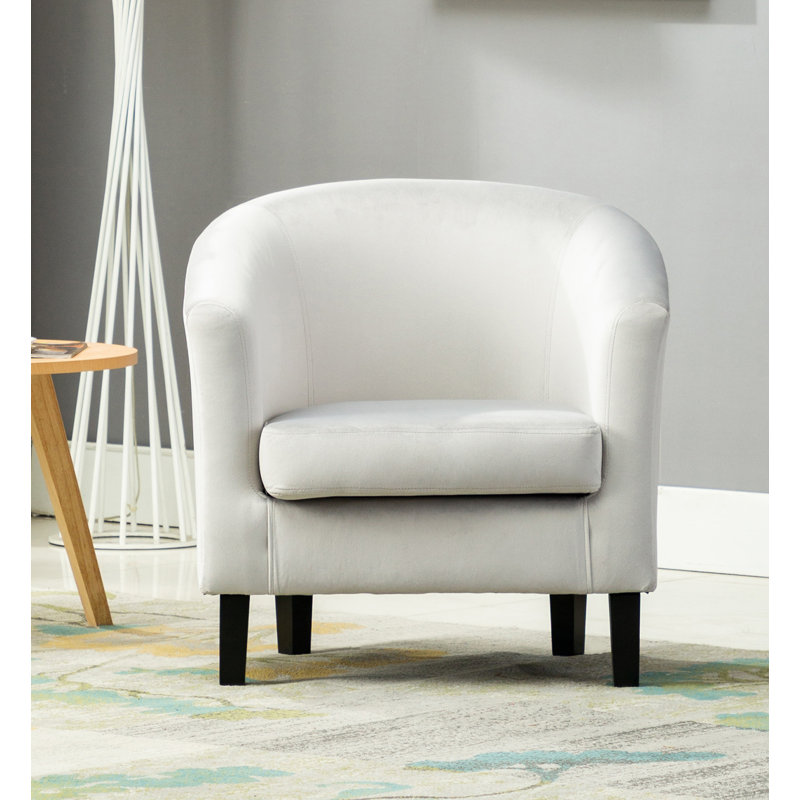 Petty Upholstered Barrel Chair, Light Grey