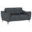 Okeshi Upholstered Sloped Track Arm Loveseat Charcoal